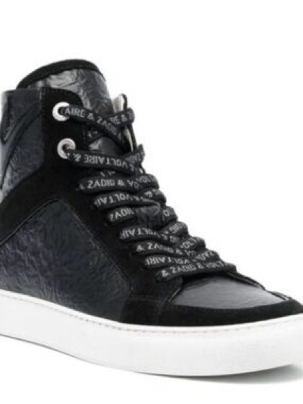 Zadig and Voltaire High Flash High-Top Wrinkle Sneakers - Picture 2 of 8